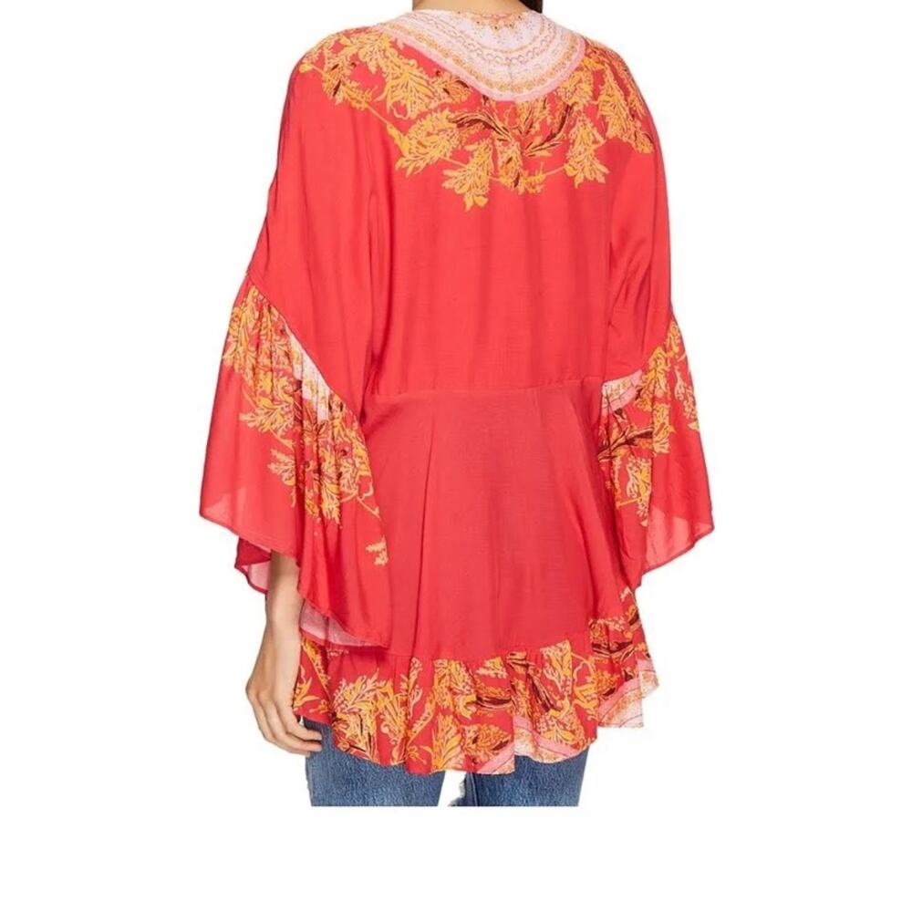 Free People Red Sunset Dreams Printed Tunic X Small - Picture 10 of 10